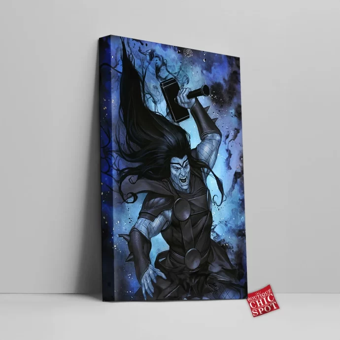 Black Thor Canvas Wall Art