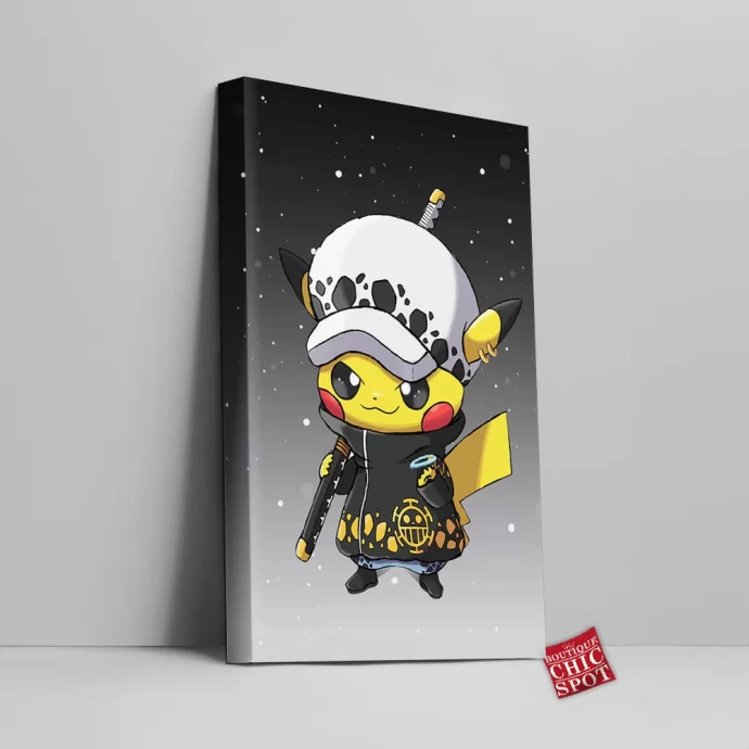 Pikachu Trafalgar D. Water Law Canvas Wall Art