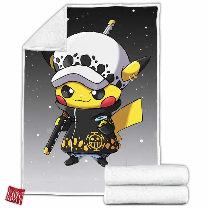 Pikachu Trafalgar D. Water Law Fleece Blanket