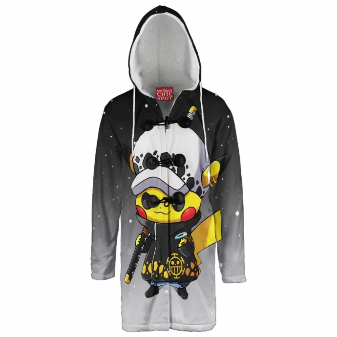 Pikachu Trafalgar D. Water Law Hooded Cloak Coat