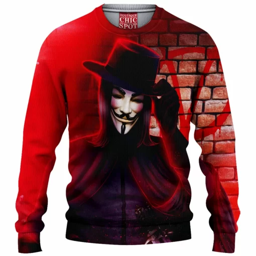 V For Vendetta Knitted Sweater