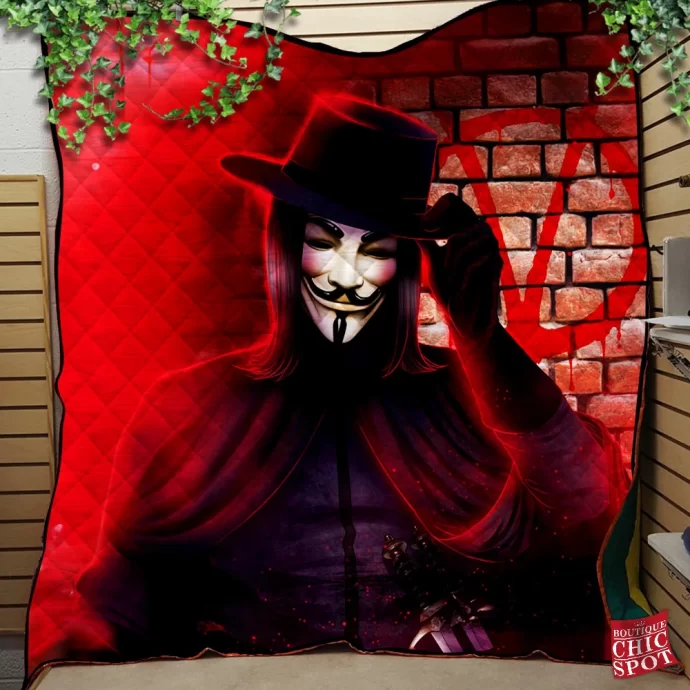 V For Vendetta Quilt Blanket