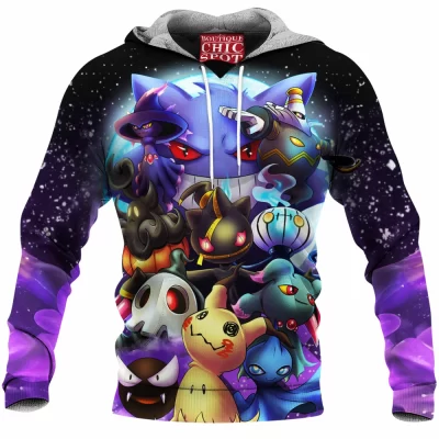 Anime Fleece-Hoodie, Ghost Pokemon Fleece-Hoodie