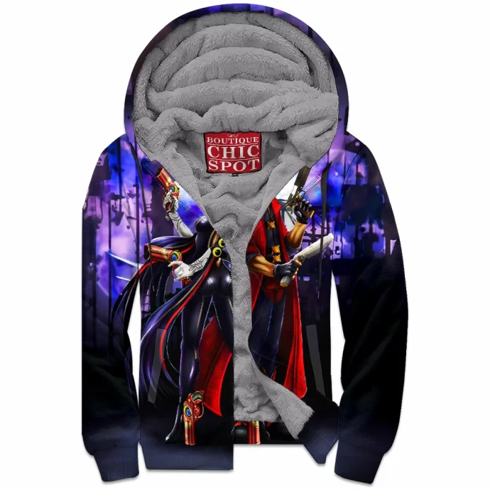 Bayonetta And Dante Zip Fleece Hoodie