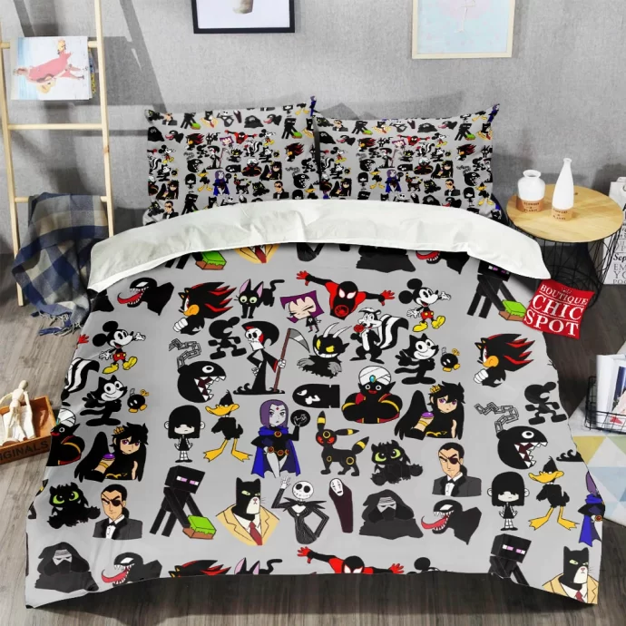 Black Characters Bedding Set