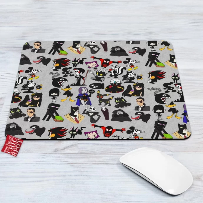 Black Characters Mouse Pad