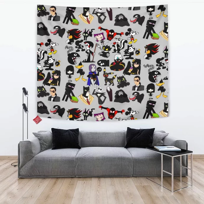 Black Characters Tapestry