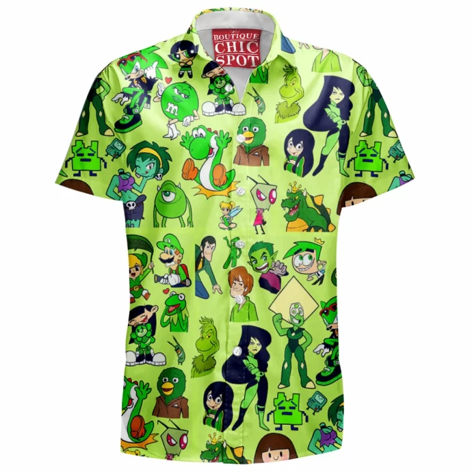 Green Characters Hawaiian Shirt