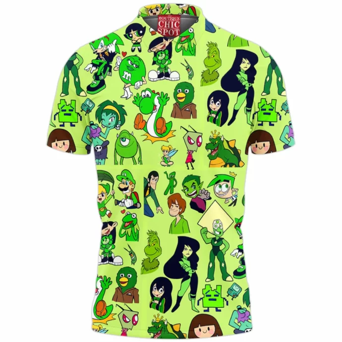 Green Characters Polo Shirt