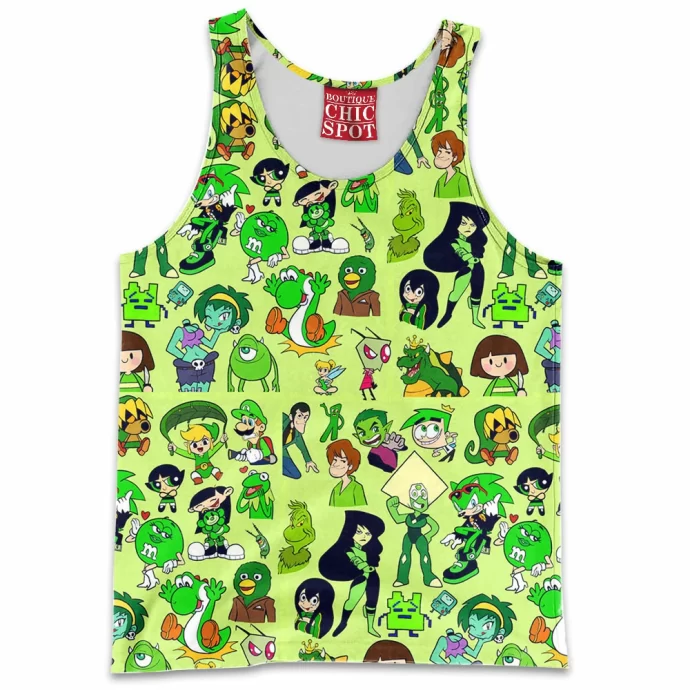 Green Characters Tank Top