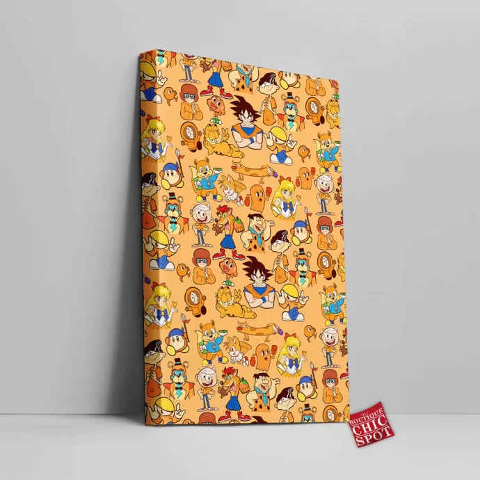 Orange Characters Canvas Wall Art