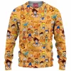 Orange Characters Knitted Sweater