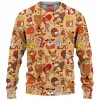 Brown Characters Knitted Sweater