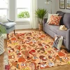 Brown Characters Rectangle Rug