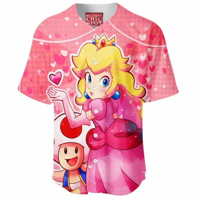 Princess Peach And Toad Baseball Jersey