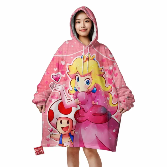 Princess Peach And Toad Blanket Hoodie