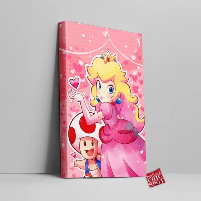 Princess Peach And Toad Canvas Wall Art