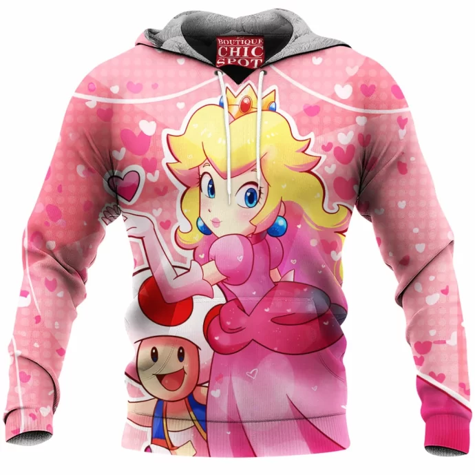 Princess Peach And Toad Fleece Hoodie