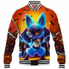 Anime Baseball-Jacket, Lucario Baseball-Jacket, Pokemon Baseball-Jacket