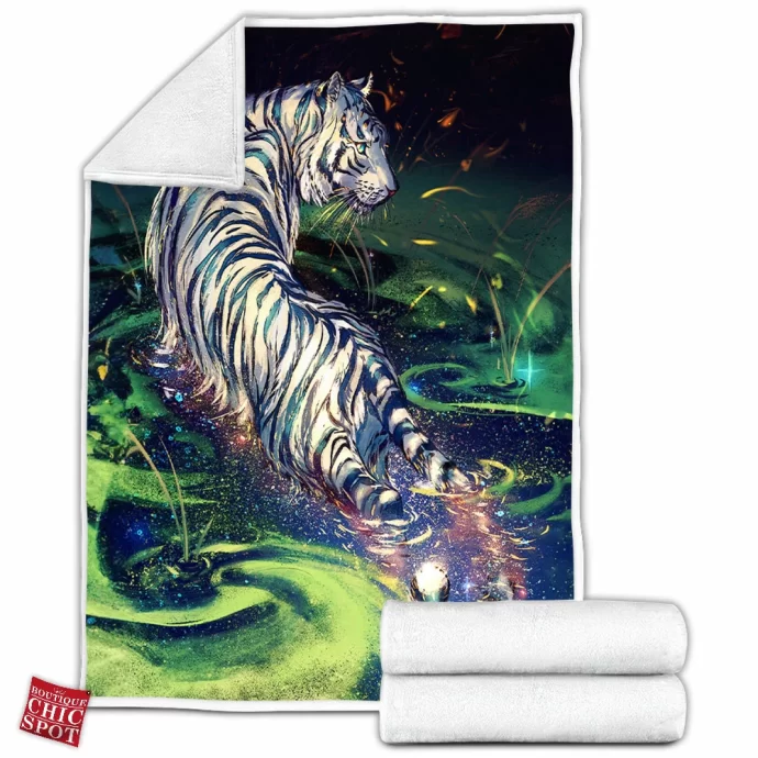 Cloud Breaker Tiger Fleece Blanket