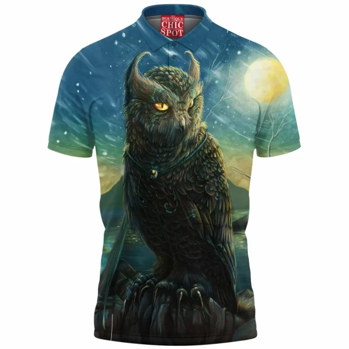 Cat Owl Polo Shirt