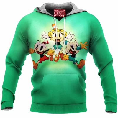 Cuphead Fleece-Hoodie, Game Fleece-Hoodie