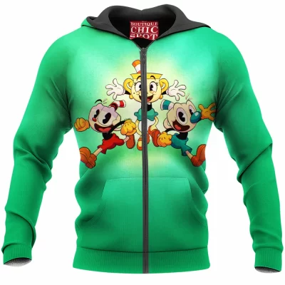 Cuphead Zip-Hoodie, Game Zip-Hoodie