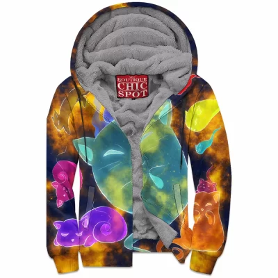 Cat Zip-Fleece-Hoodie