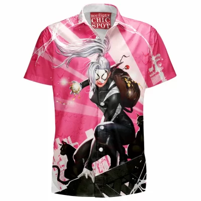 Comic Hawaiian-Shirt, Black Cat Hawaiian-Shirt