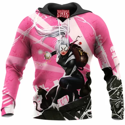 Comic Hoodie, Black Cat Hoodie