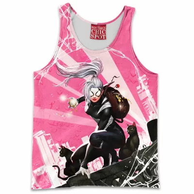Comic Tank-Top, Black Cat Tank-Top