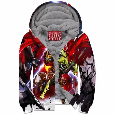 Movie Zip-Fleece-Hoodie, Kamen Rider Zip-Fleece-Hoodie, Sci-Fi Zip-Fleece-Hoodie