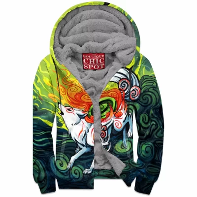 Anime Zip-Fleece-Hoodie, Okami Zip-Fleece-Hoodie