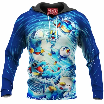 Anime Hoodie, Water Pokemon Hoodie