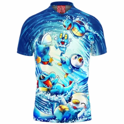 Anime Polo Shirt, Water Pokemon Polo Shirt