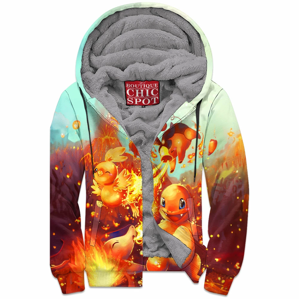 Anime Zip-Fleece-Hoodie, Pokemon Zip-Fleece-Hoodie 1 Q HUY Boutique 3451 Zip Fleece Hoodie