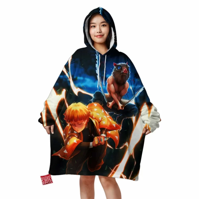 Zenitsu And Inosuke Blanket Hoodie