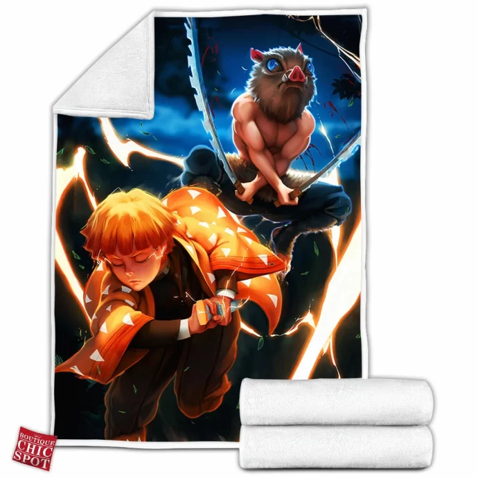 Zenitsu And Inosuke Fleece Blanket