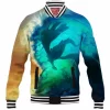 Anime Baseball-Jacket, Lugia Baseball-Jacket, Pokemon Baseball-Jacket
