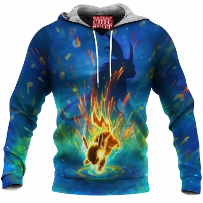 Anime Fleece-Hoodie, Pikachu Fleece-Hoodie, Pokemon Fleece-Hoodie