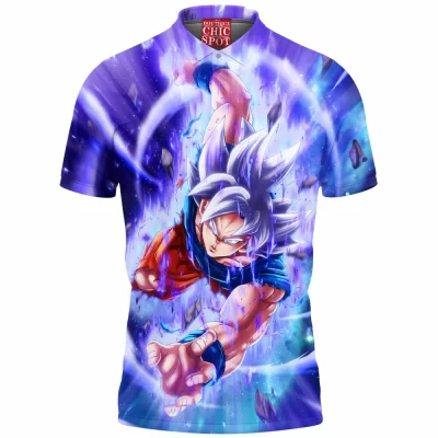 Anime Polo Shirt, Dragon Ball Polo Shirt, Perfected Ultra Instinct Polo Shirt, GoKu Polo Shirt