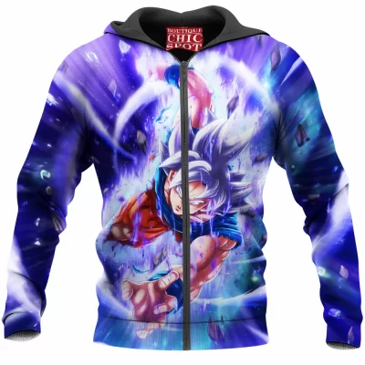 Anime Zip-Hoodie, Dragon Ball Zip-Hoodie, Perfected Ultra Instinct Zip-Hoodie, GoKu Zip-Hoodie