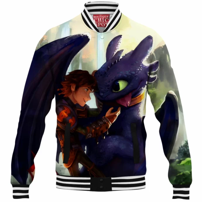 Hiccup And Toothless Baseball Jacket