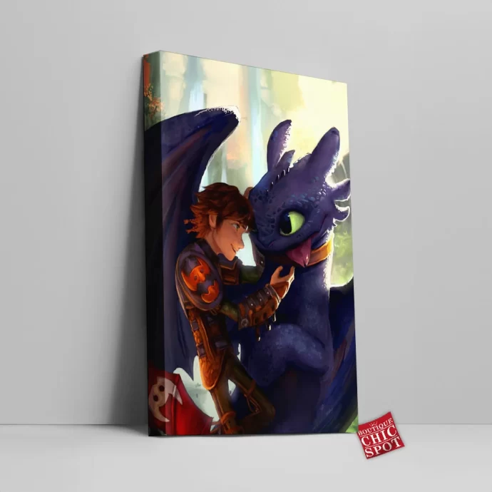 Hiccup And Toothless Canvas Wall Art