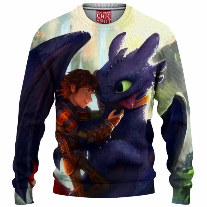 Hiccup And Toothless Knitted Sweater