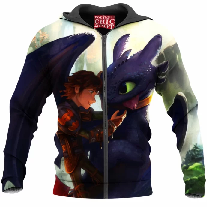 Hiccup And Toothless Zip Hoodie