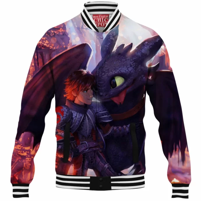 Hiccup And Toothless Baseball Jacket