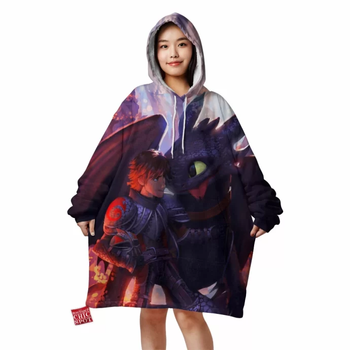 Hiccup And Toothless Blanket Hoodie