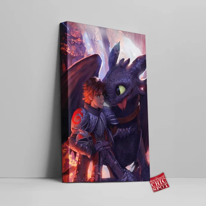 Hiccup And Toothless Canvas Wall Art