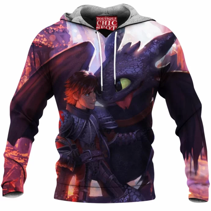 Hiccup And Toothless Fleece Hoodie